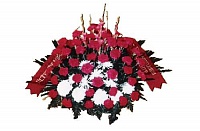 Корзина из живых цветов ВЖ-33 Траурный венок для похорон из живых цветов Гвоздика, хризантема
